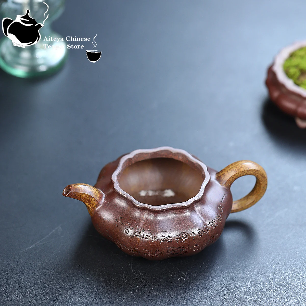 Yixing Yixing purple clay teapot, original ore section, mud, Gulong kiln, wood fired sunflower, antique tea set, Chinese teapot