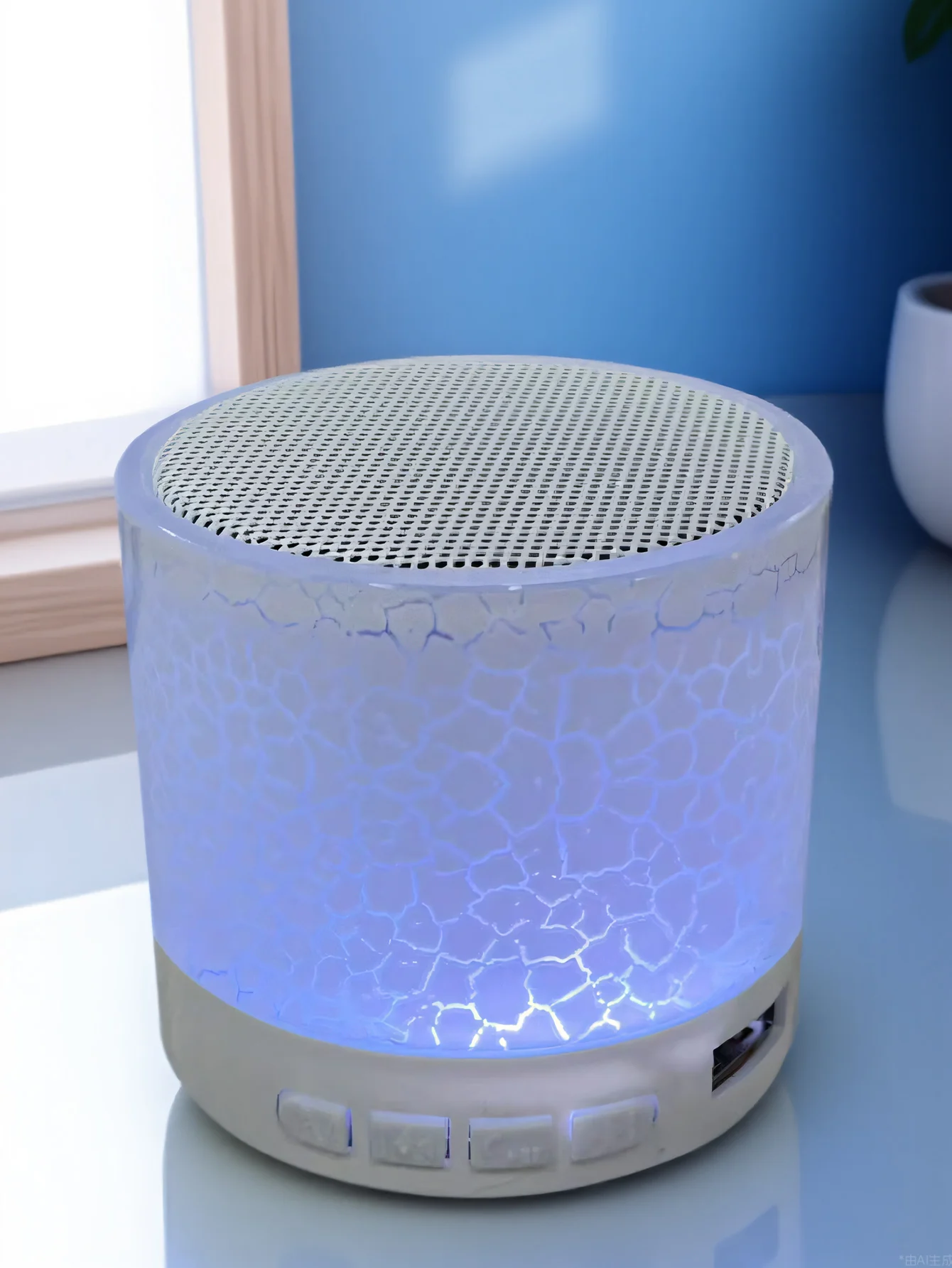 Wireless Mini Speaker, Subwoofer, Dazzle Crackle 7 Colour Light Wireless Mini Speaker, Portable Small Speaker