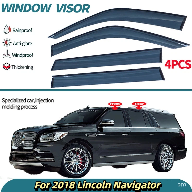 

For 2018 Lincoln Navigator Window Protection and Rain Protection Black Car Rain and Rain Shield