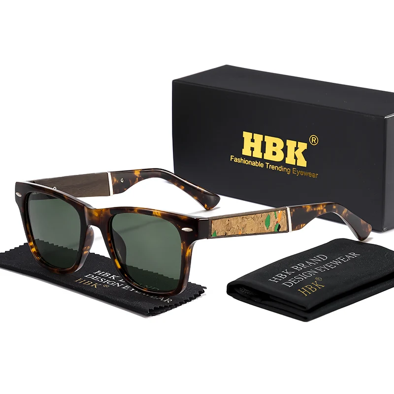 

Солнцезащитные очки HBK в винтажном стиле для мужчин и женщин, уникальные деревянные оправы в ретро-квадратном дизайне, поляризованные, для активного отдыха, с пружинными шарнирами