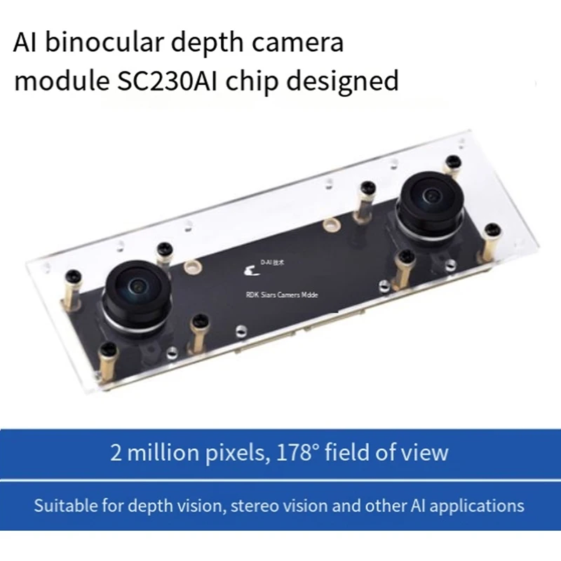 AI Stereo Depth Camera Module for RDK X5 Stereo Depth Camera Module SC230AI Chip Dual 2MP Color-ABVK