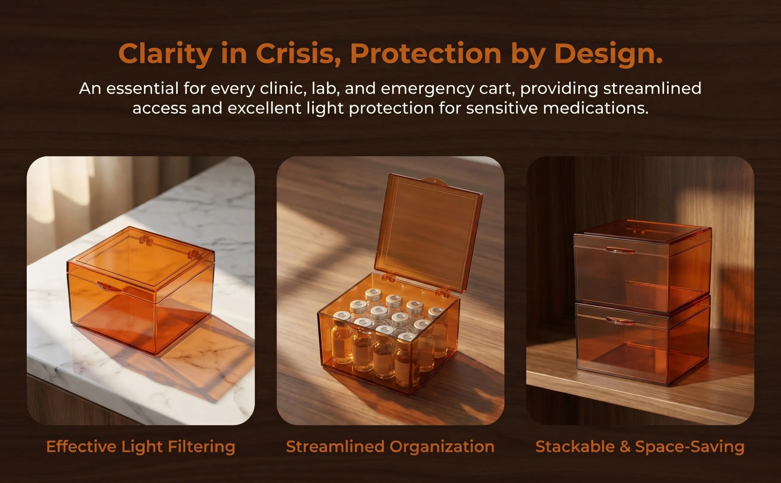 Medicine Box Organizer Powder Medicine Storage Case Light Blocking for Emergency Cart Hospital Clinic Static Preparation Center