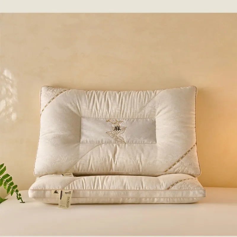 1PCS spring and summer cotton and linen buckwheat pillow series neck protection simple adult pillow core home student dormitory