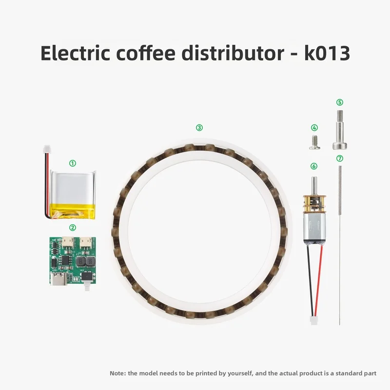 Original brand new BooKoo coffee electric needle-type powder distributor WDT K013 for Bambu lab 3D printed model component