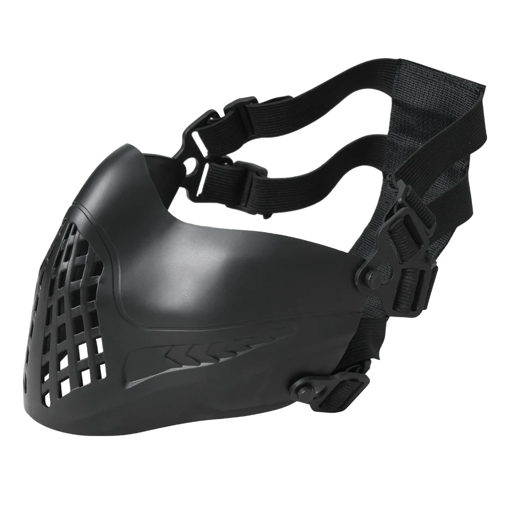 BOOIU Tactical Face Mask Windproof Dustproof Personal Protection for Airsoft Paintball Outdoor CS Games Adjustable Comfort