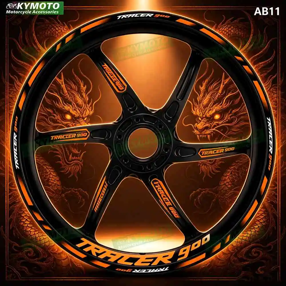 For TRACER900 TRACER 900 Motorcycle 17 Inch Front And Rear Racing Wheel Stickers Car Reflective Motorbike Hub Tape Decal Sticker