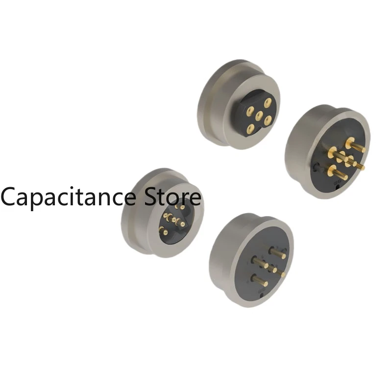 10PCS 5 4 3 2 1 pin circular magnetic suction connector male and female charging contact spring top  probe pogo