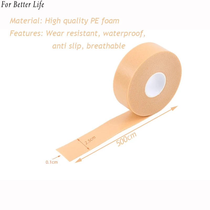 Protezione per cuscino per tallone in gel di silicone da 5 m Inserti per scarpe per la cura dei piedi da donna Adesivi per soletta Nastro protettivo per tallone per un uso confortevole