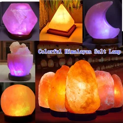 Colorful Himalayan Crystal Stone Natural Salt Lamp USB Led Night Light Table Lava Lamp for Bedroom Bedside Bathroom Home Decor