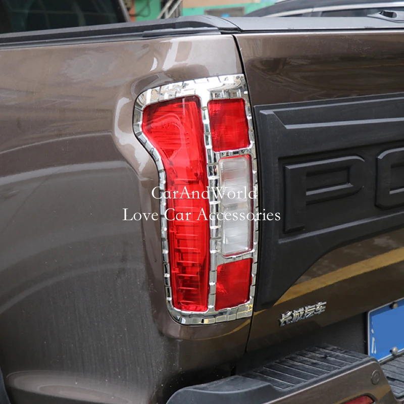 ABS Body Tail Lamp Frame Protector Rear Light Decorative Cover Trims Car Accessory For Great Wall Cannon GWM Poer Ute 2021-2024