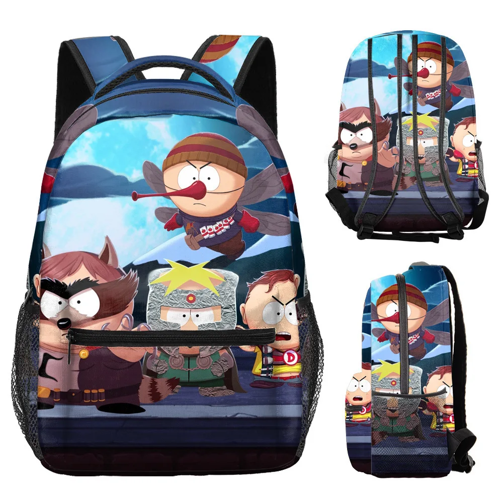 Trendy Popular Funny South Park student Bookbag Notebook Backpacks 3D Printed Oxford Waterproof Boys/Girls Travel Backpacks