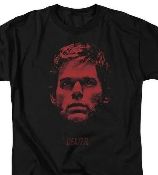 Dexter T-shirt Bloody Face graphic TV show printed cotton tee SHO359 Black