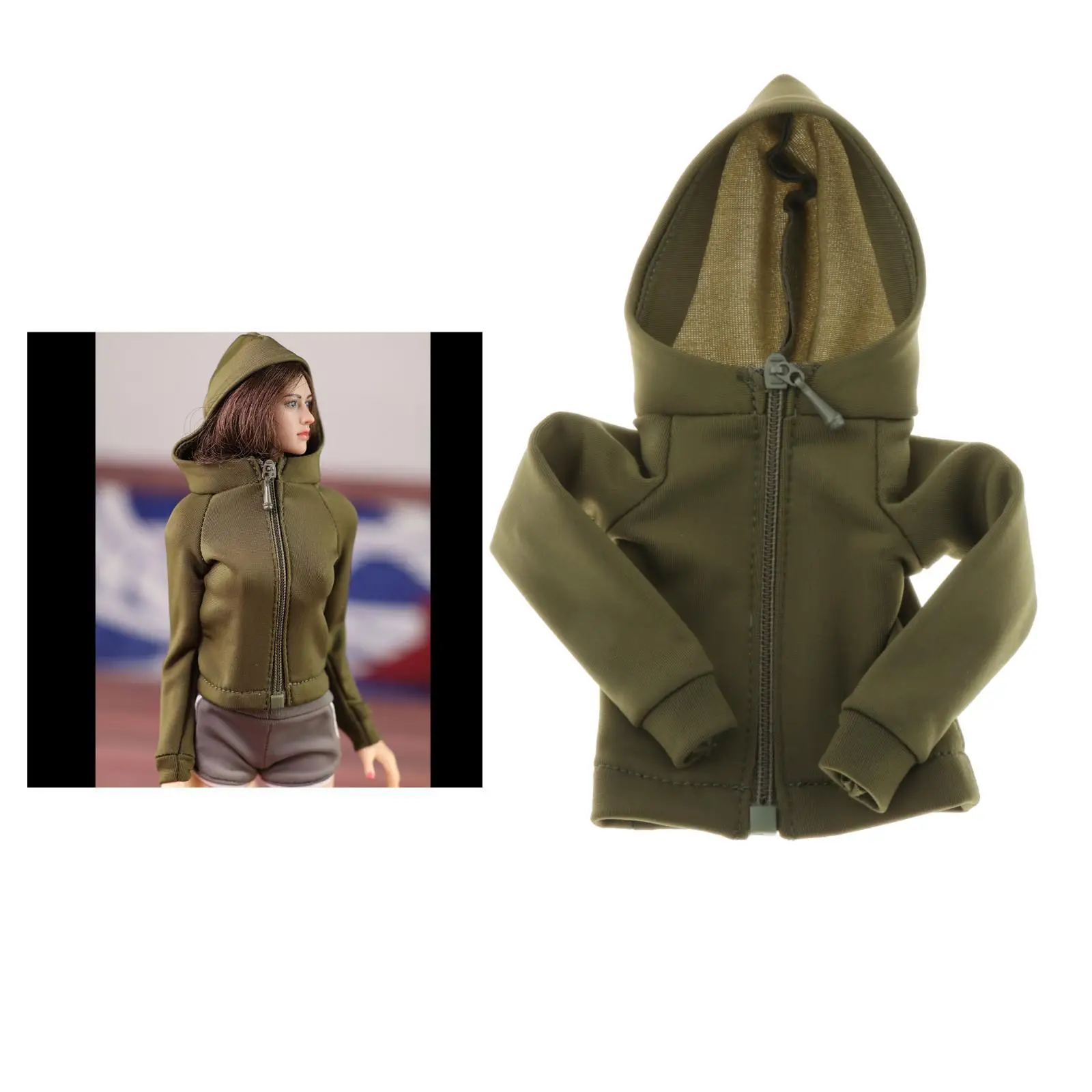 سترة نسائية بسحاب بمقياس 1/6 ملابس خارجية لشخصيات الحركة مقاس 12 بوصة وإكسسوارات الجسم