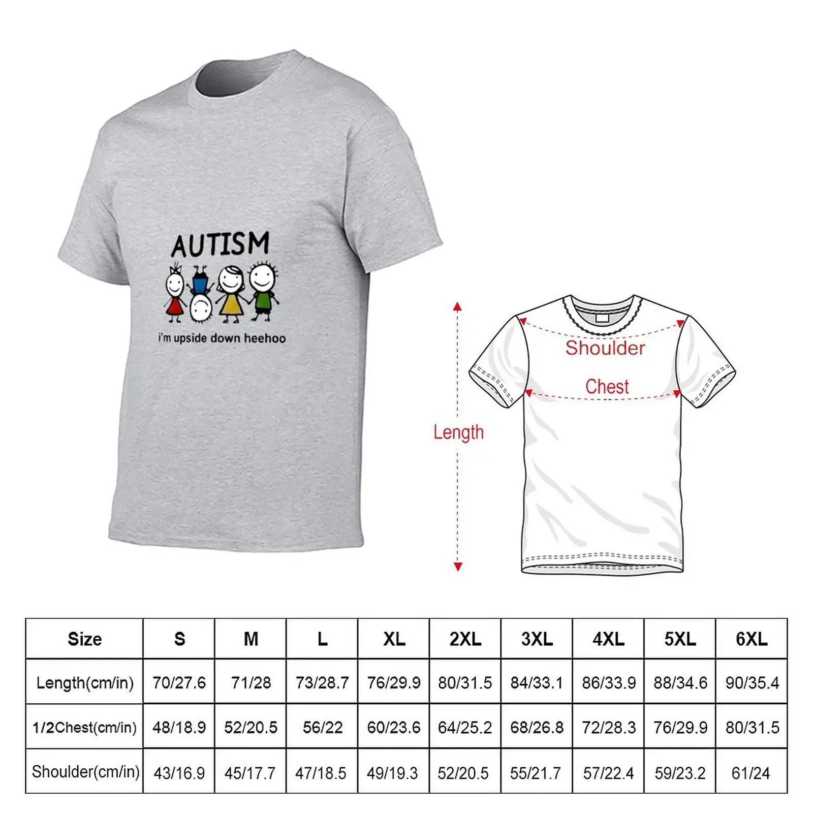 official-autism-im-upside-down-heehoo-t-shirt T-Shirt summer tops blanks Short sleeve tee oversized t shirts for men