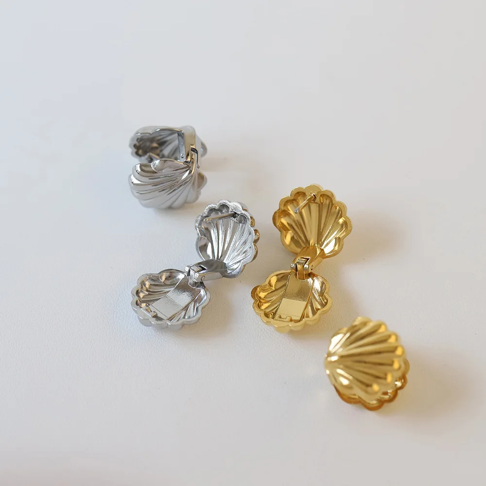 Arrivals Stainless Steel Retro Shell Daily Stud Earrings for Women Versatile Popular Charm Jewelry Gift