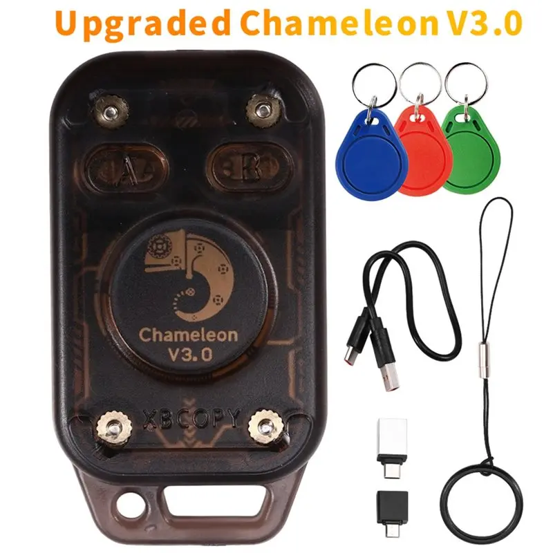 DIGIT-Chameleon V3.0 125K 13.56M RFID Smart Chip Reader+ 2XUID Keychain Card Emulator ID IC Tag Copyer Reader Writer