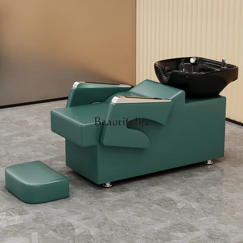 

FG17The latest hair salon shampoo bed barber shop special semi-reclining hair salon simple flush bed