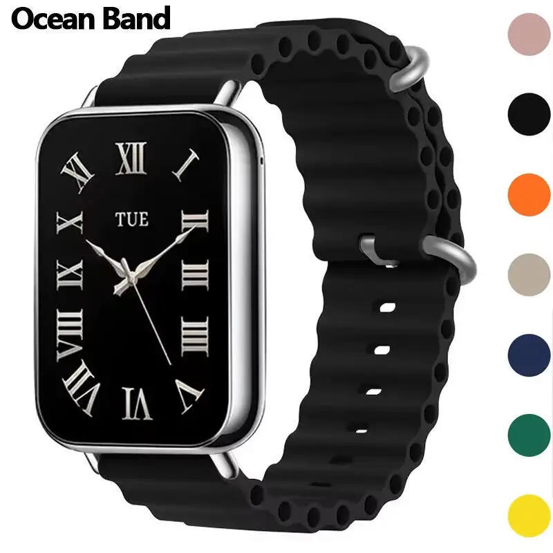 Ocean Silikonarmband für Redmi Watch 4 5 6, atmungsaktives Sportarmband für Xiaomi Mi Band 8 Pro 9 Pro, Armband Correa