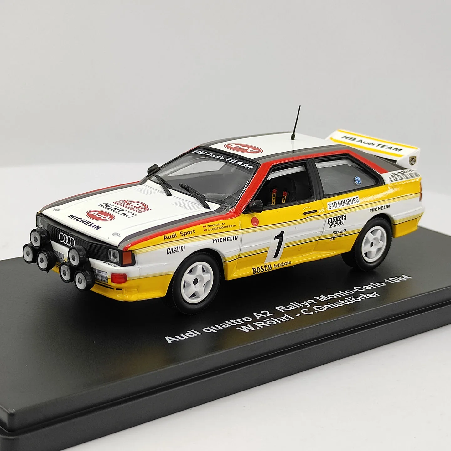Diecast 1:43 Scale Audi Quattro A2 Monaco Rally 1984 #1 Alloy Car Model