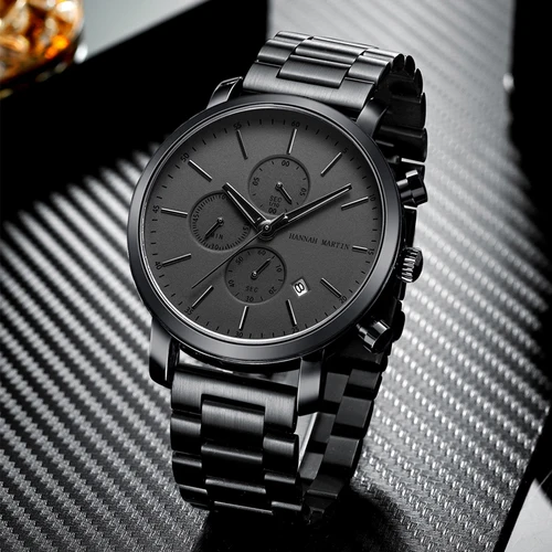 Imagen 2 del producto Reloj de pulsera de cuarzo multifuncional deportivo resistente al agua de acero inoxidable estilo empresarial de marca superior para hombre reloj Masculino