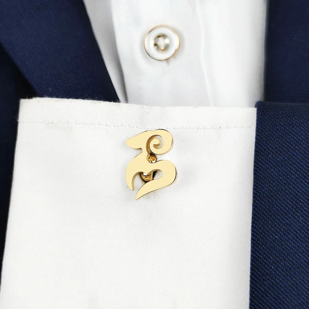 18K Gold Plated 316L Stainless Steel Sankofa Bird Cufflinks African Adinkra Symbol Shirt Cuff Buttons Mens Suit Jewelry