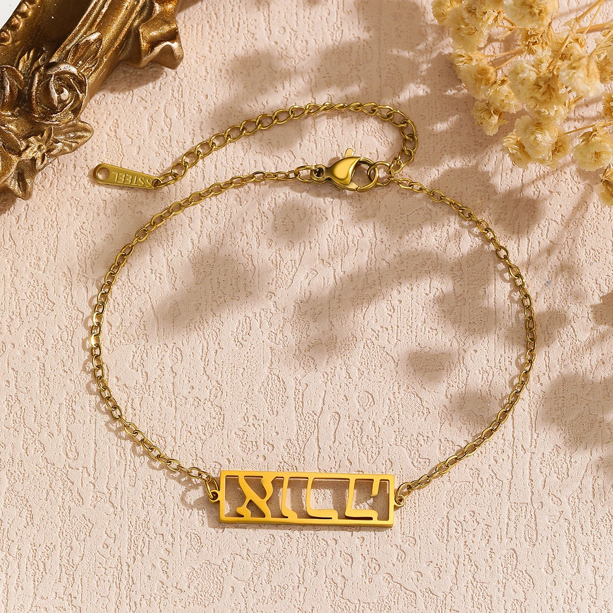 

Letter Text Custom Name Bracelet For Baby Women Men Personalized Child Kid Gold Color Anklet Family Gift Stainless Steel Jewelry