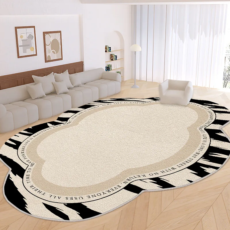 Living Room Carpet Irregular Oval Bedroom Carpets French Style Dirt-resistant Large Non-slip Home Floor Mat Minimalism Rugs