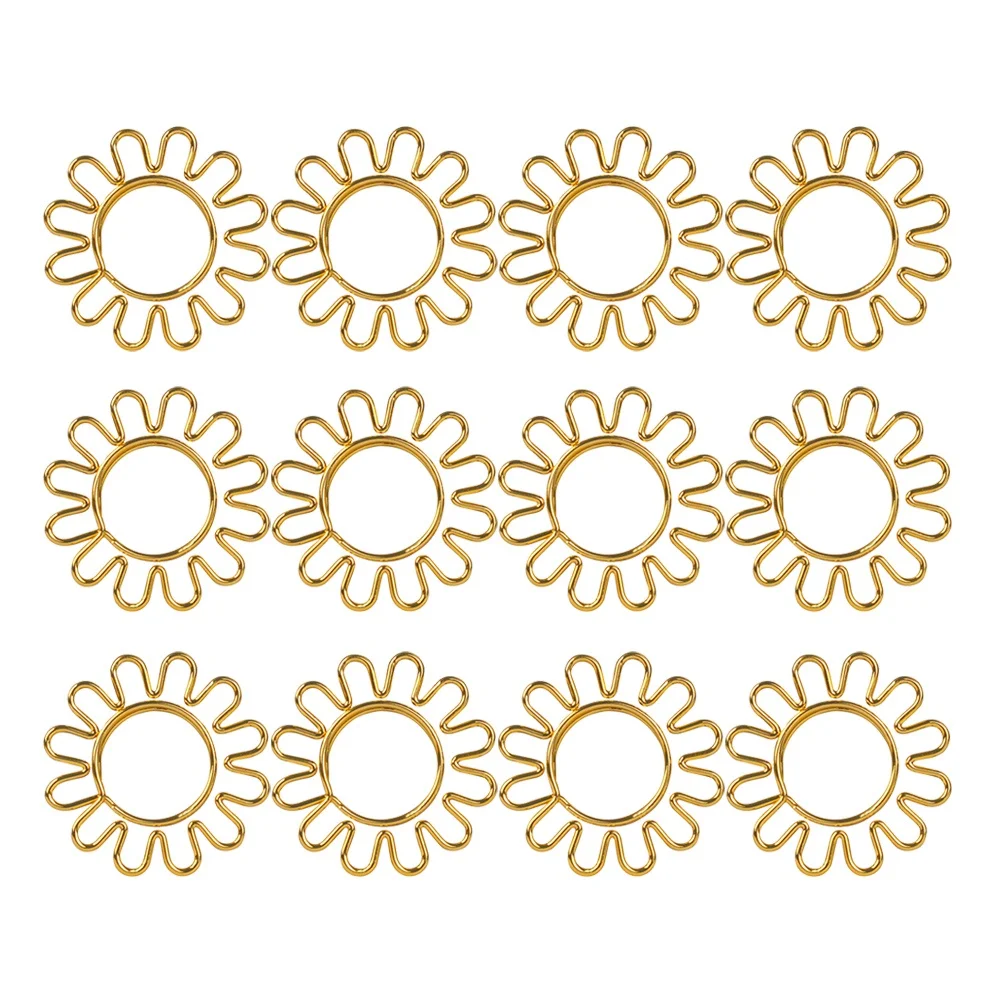 8Pcs Sunflower Shape Paper Clips Gold Creative Clips for Office School Bookmark Notebook Scrapbook Notepad Marker