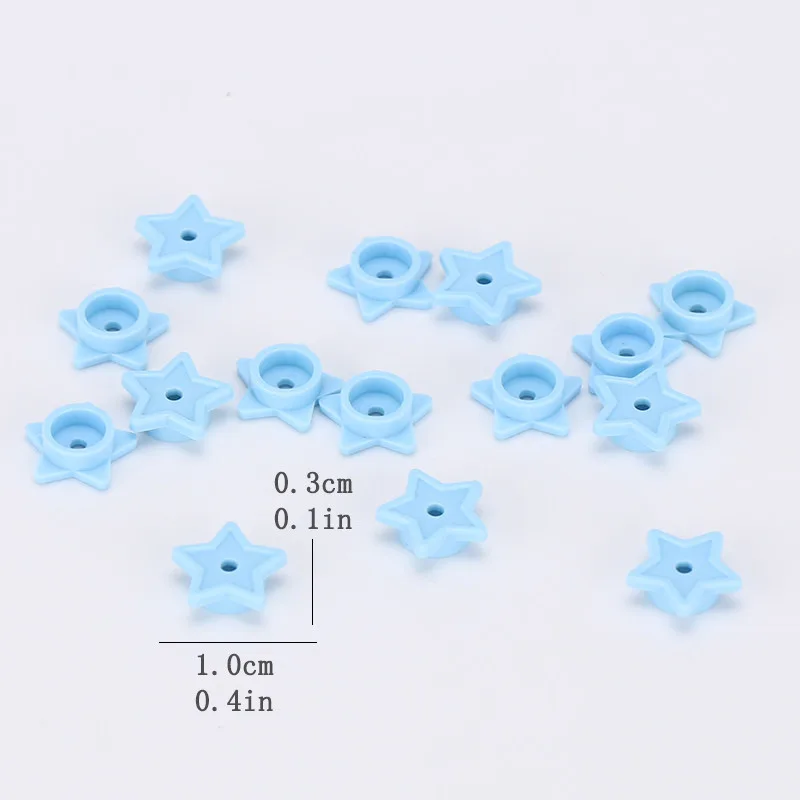 500 Stück Moc 11609 Bausteine Runde Platte 1x1 mit Stern und Kleinem Loch DIY Bausteine Kompatible Teile Zubehör Spielzeug – Detail 2