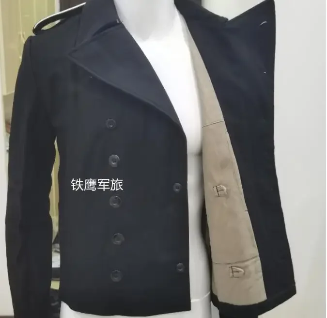 German Tank Crew Jacket Panzer Winter Coat Men Woolen Black