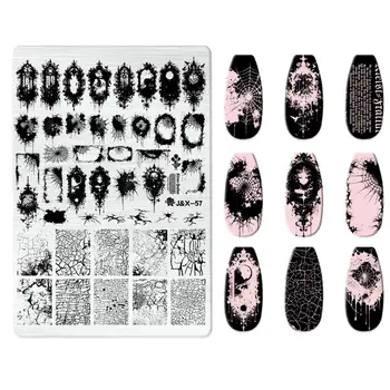 Kreslená postavička Halloween Nail Art Razítkovací destička Šablona Kouzelnická Zvířata Srdce Obrázek Šablona Forma Na Nehty Nástroje pro Tisk Kreslení 12 nejlepší prodej Samolepka na nehty s motivem Harryho Pottera - №10