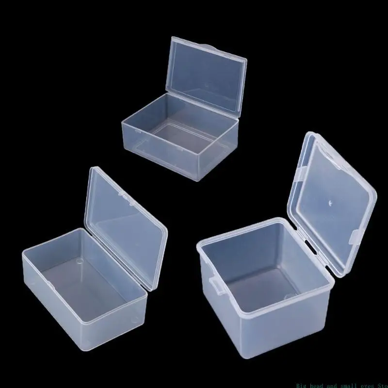 581C Rectangular Plastic Clear Storage Box Jewelry Beads Collection Container Organiz