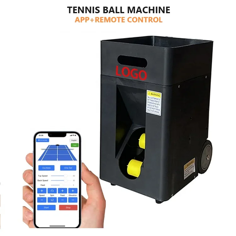 Automatic tennis ball feeder practice Padre tennis ball machine for match and training applications and remote control