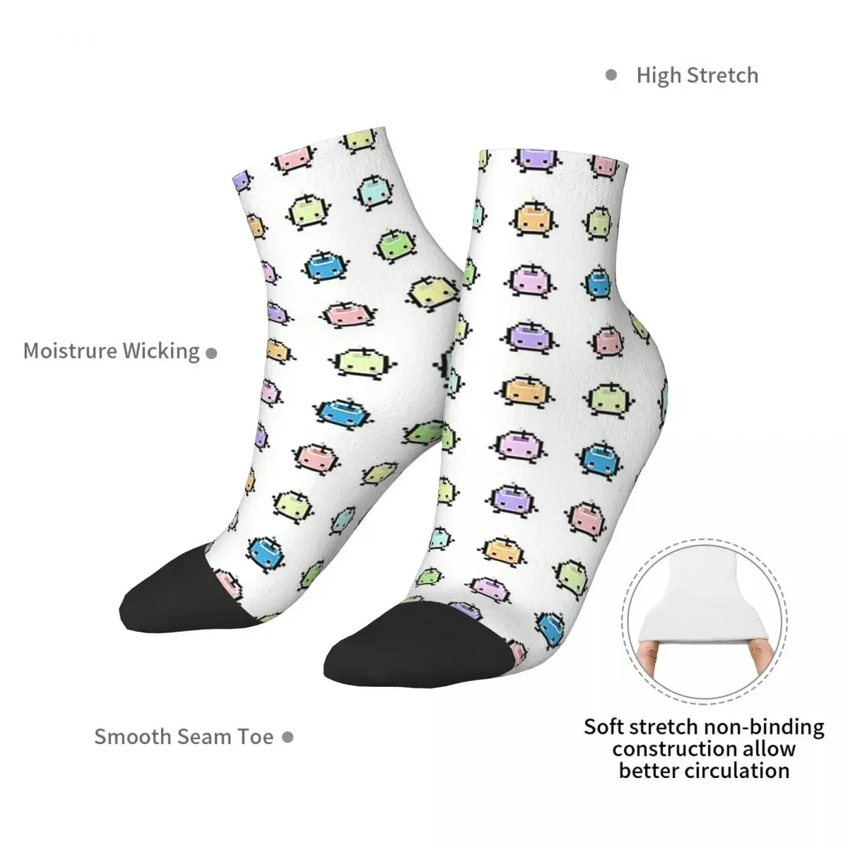 Stardew Valley Pastel Junimos Socks Harajuku جوارب عالية الجودة جميع المواسم الجوارب اكسسوارات للجنسين هدايا عيد الميلاد