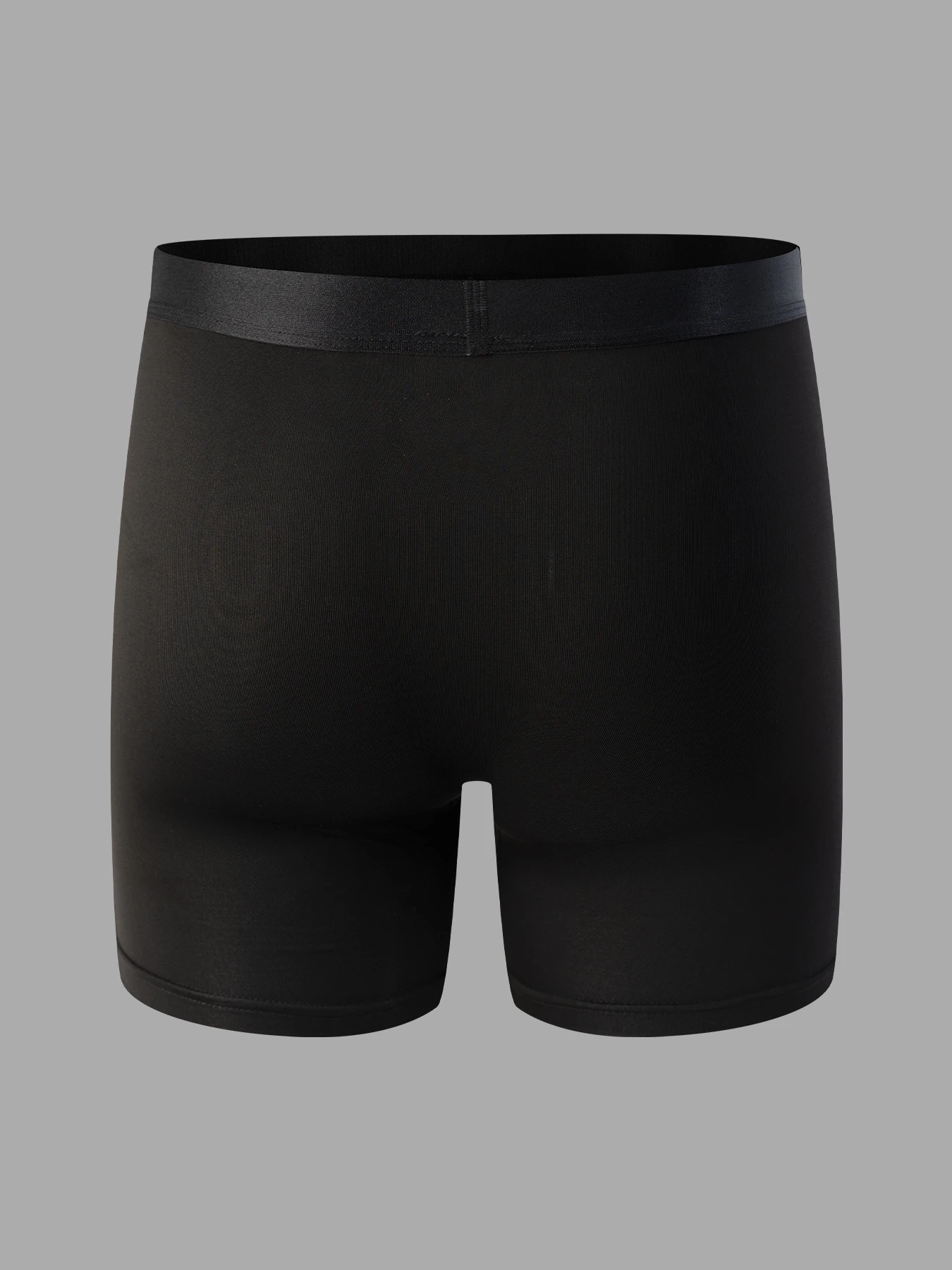 NORCOTTON 4-piece set of men's solid color extended boxer briefs, made of soft and skin-friendly blended fabric, with side openings at the front crotch, extended leg design to prevent thigh chafing, suitable for both h