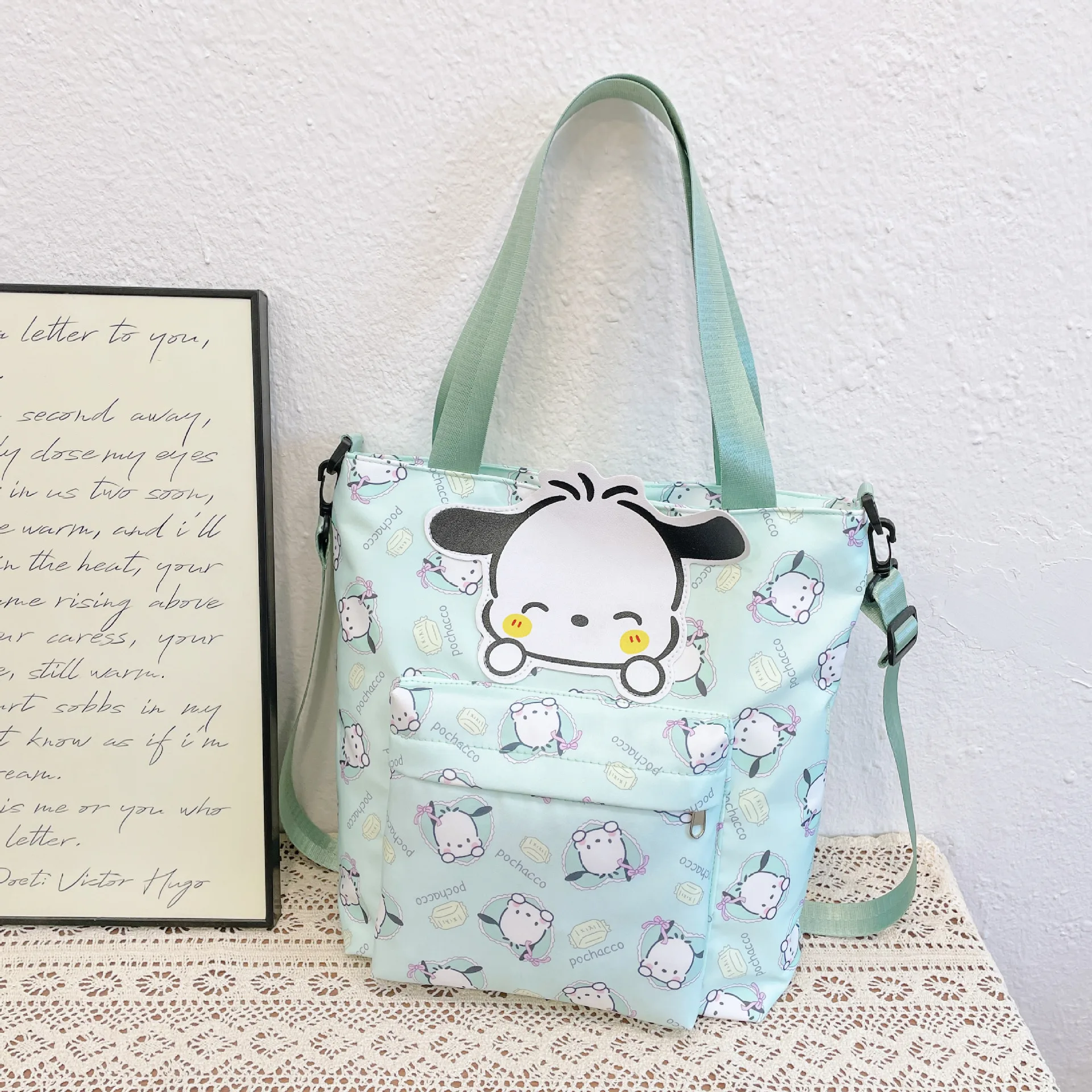 Sanrio Kawaii Shoulder Bag Hello Kitty Kuromi Melody Crossbody Bag Cinnamoroll Handbag Large Capacity Storage Tote Bag