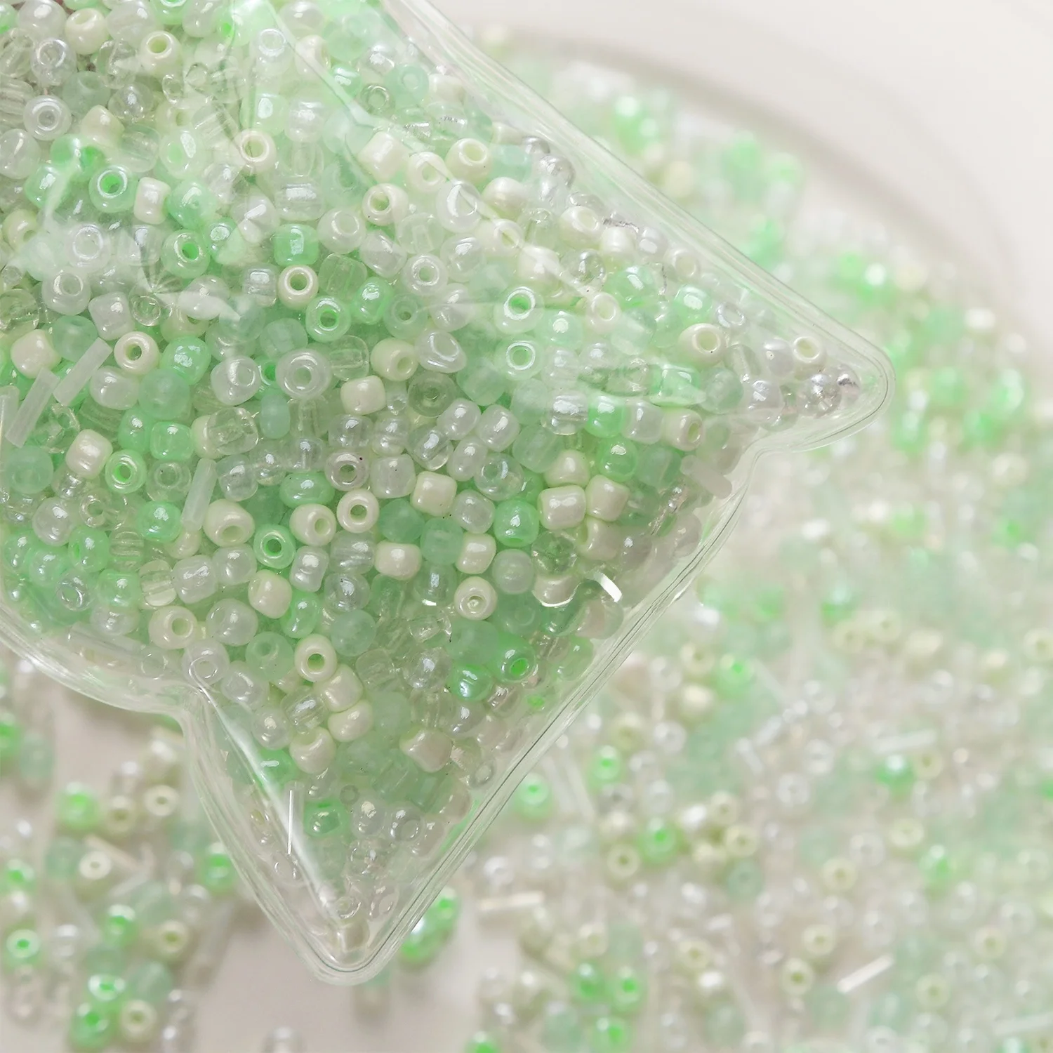 ミックスカラーガラスビーズ DIY素材 手作りブレスレット ネックレス ジュエリー クリスタル キャンディー シードビーズ