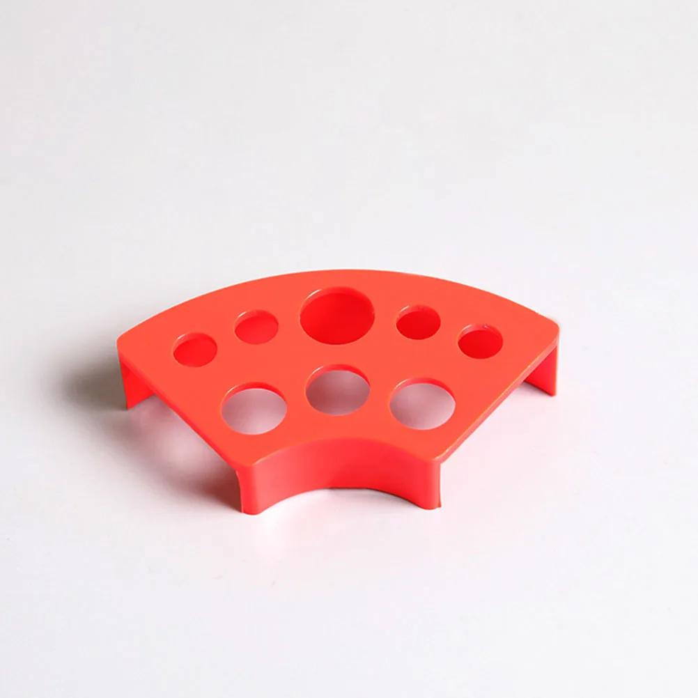 

12 Pcs Fan Shaped Plastic Pigment Cup Holder Color Mixing Rack Storage for Tattoos Makeup Black Blue Red