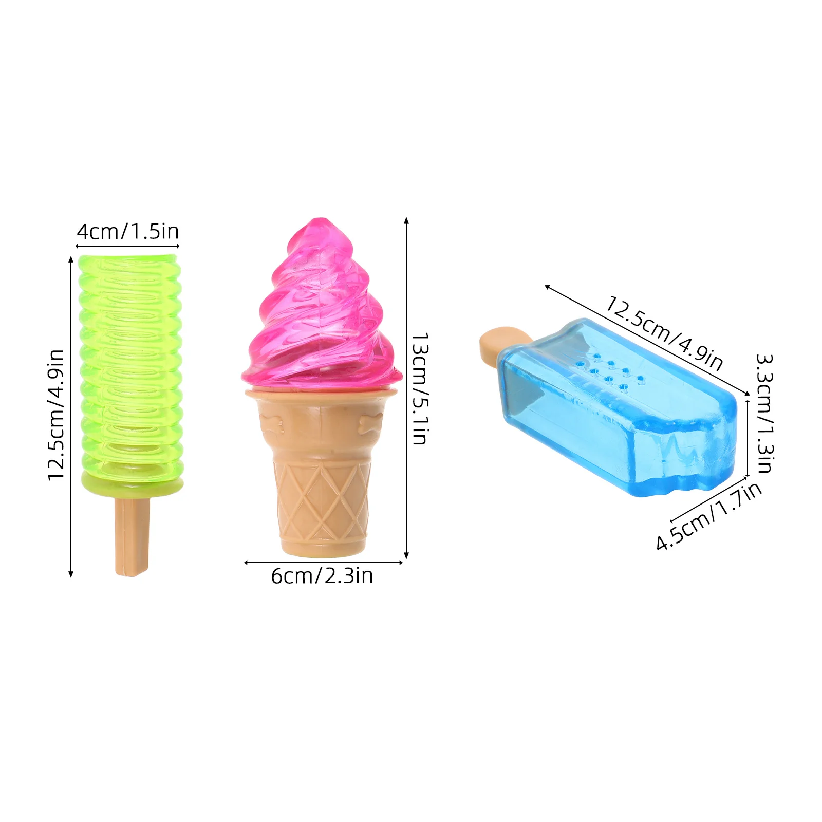 3 pièces crème glacée refroidissement été froid amusant poche remplissage d'eau jeu de congélation pour enfants animaux modèle de crème glacée artificielle