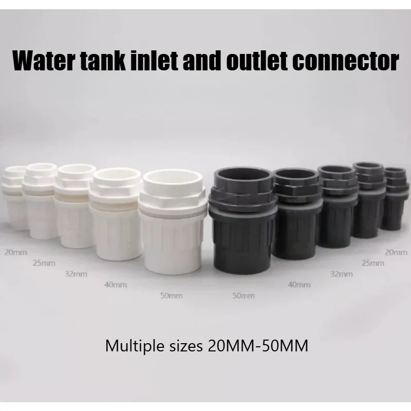 20-50mm Bulkhead Fitting Aquarium Tank Pipe Adapter Garden Irrigation Water Connector