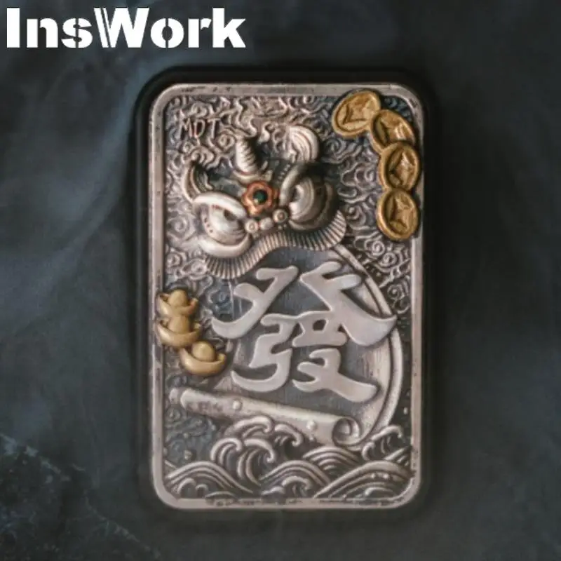 InsWork MOT Mahjong Zirconium Patch Push Slider Metal Slider Fidget