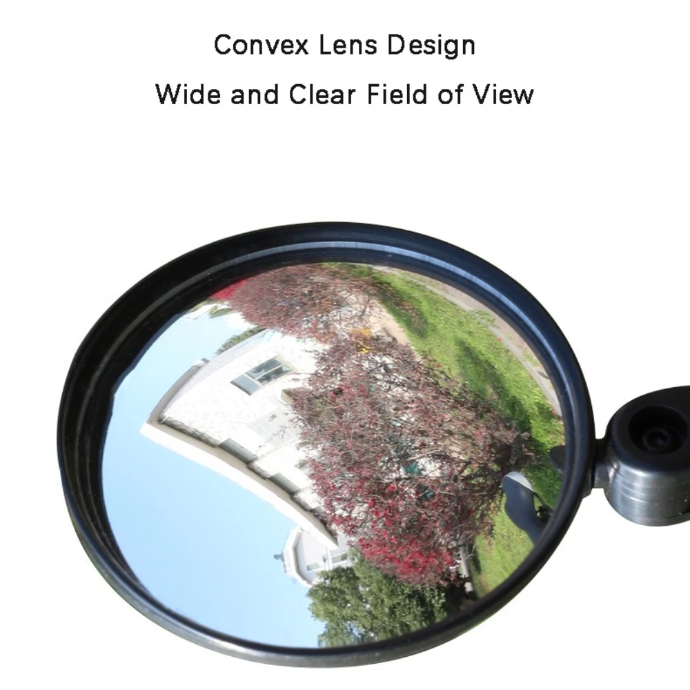 

180° Adjustable Bike Mirror HD Convex Lens Wide Angle View Elastic Strap Easy Install for Bicycle Safety Bicycle Accessories