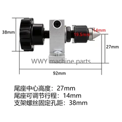 retractable tailstock top woodworking lathe rotary thimble tailstock DIY bead machine rotary thimble