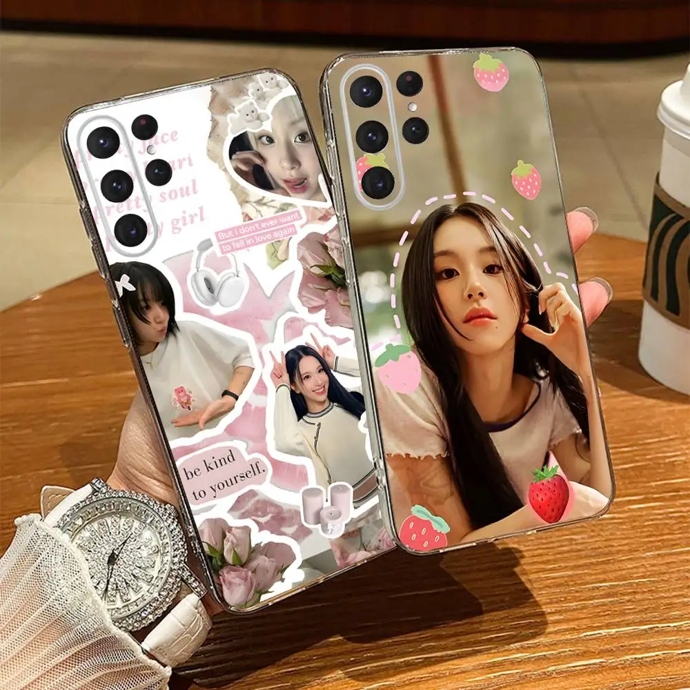 C-CHAEYOUNG T-Twice-s Funda de teléfono para Samsung S24,30,21,22,23,20 FE,lite,PIus,Ultra,5G,Nota,9,10 Funda transparente
