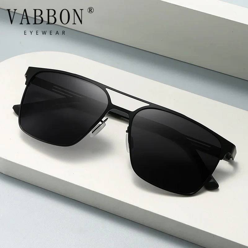نظارات شمسية مستقطبة خفيفة للغاية للرجال من Vabbon New، نظارات عصرية متغيرة الألوان، إطار مربع معدني، نظارات شمسية للقيادة والصيد في الهواء الطلق للرجال 5149