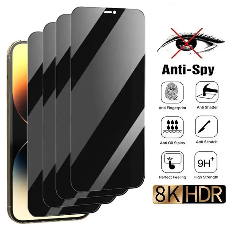 3PCS Privacy Tempered Glass Anti-Spy Screen Protector For MOTO E22i E22 E13 E7 Plus G9 Play G8 Power Lite One Fusion