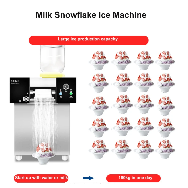 

Коммерческий молочный снежный конус, непрерывный полностью автоматический льдогенератор, Корейская машина для производства льда в виде снежинок