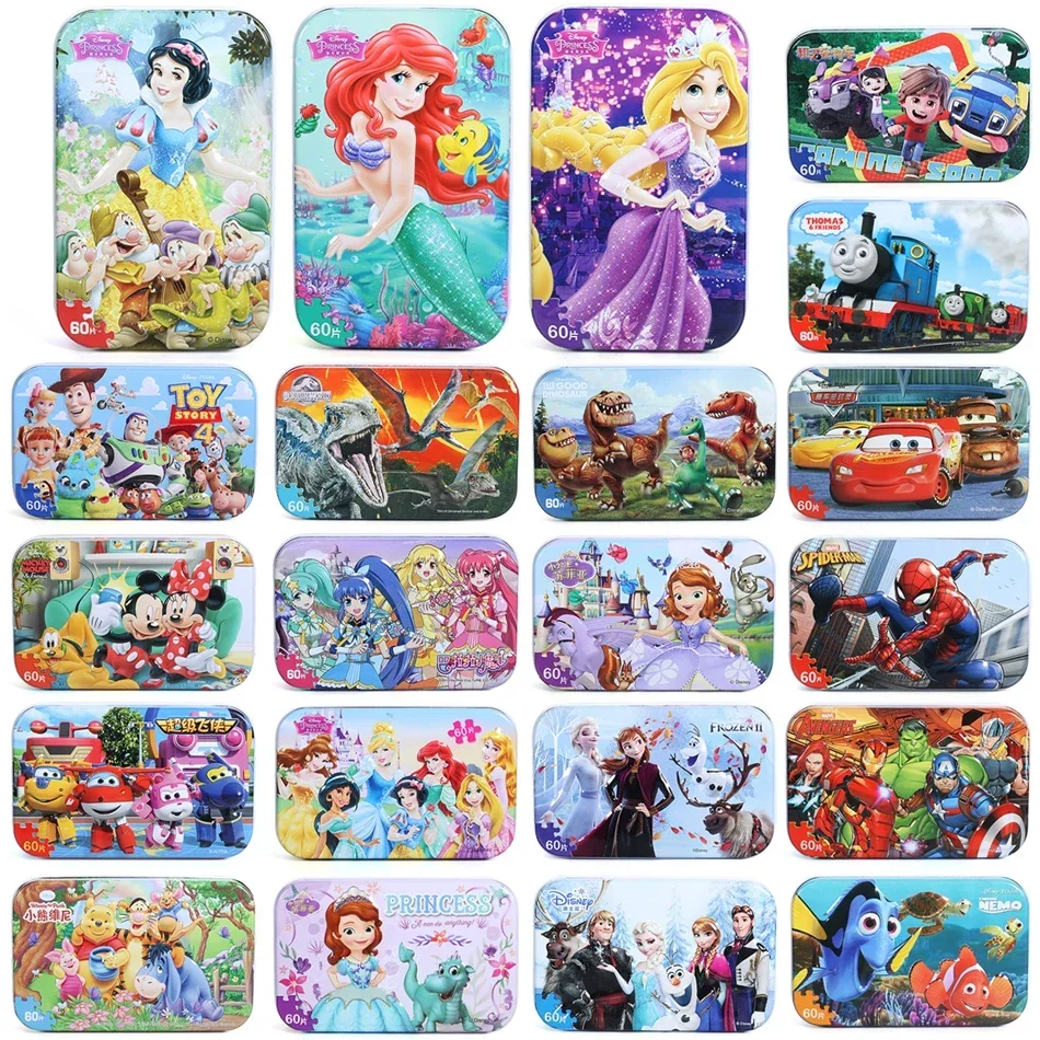 

Disney Princess Frozen Puzzle Car Snow White 60-piece Puzzle Toy Children's Wooden Puzzle Educational Toys for Children