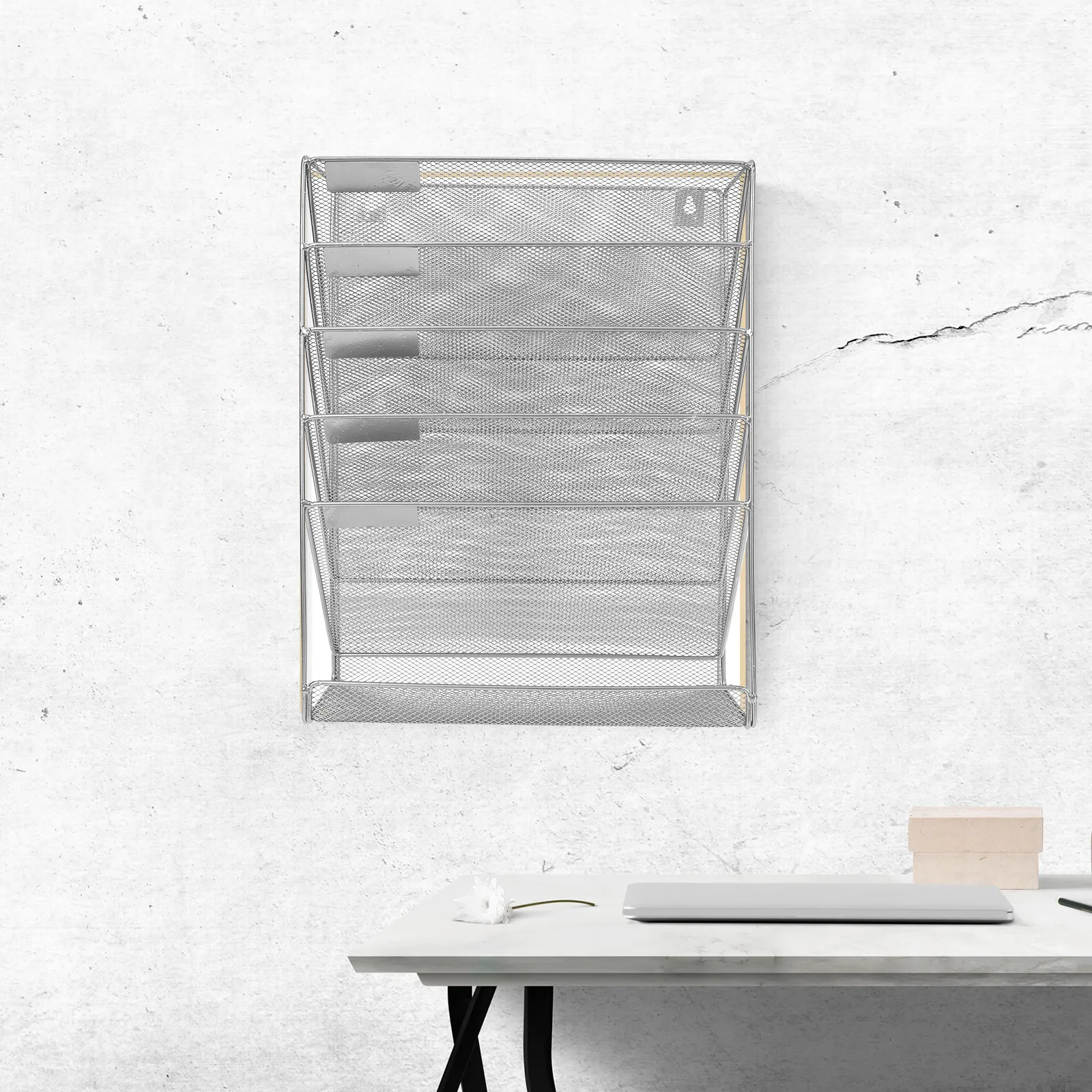 

Прочная настенная многоярусная металлическая полка-органайзер для документов для дома, офиса, общежития, для хранения подвесных файлов