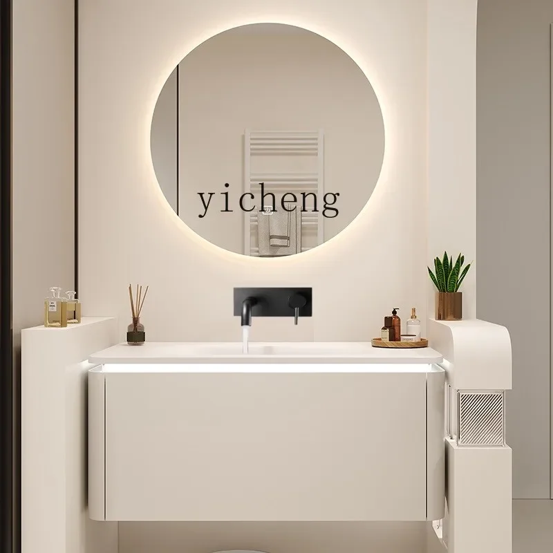 BB  hole ceramic integrated basin bathroom cabinet solid wood concealed into the wall drainage washbasin washbasin  combination